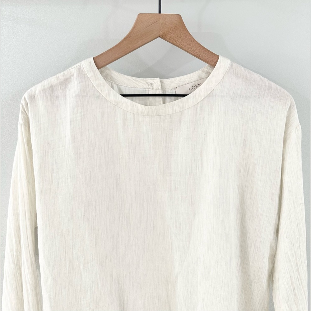 Loft Button Back Blouse Gray Size Medium - image 2